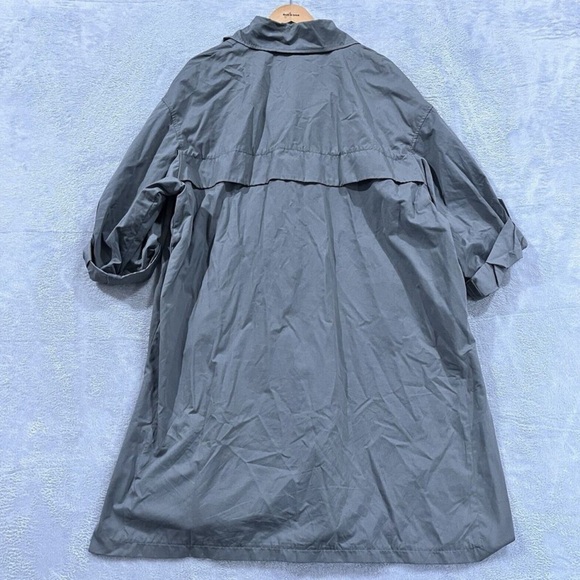 Zara Trench Coat Jacket OverSized Gray Double Breasted Size M - Picture 3 of 10